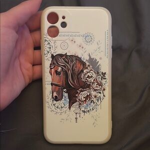 SHEIN Cream Horse Design Phone Case